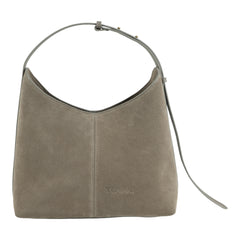 Geanta din piele naturala Taupe suede Thianna