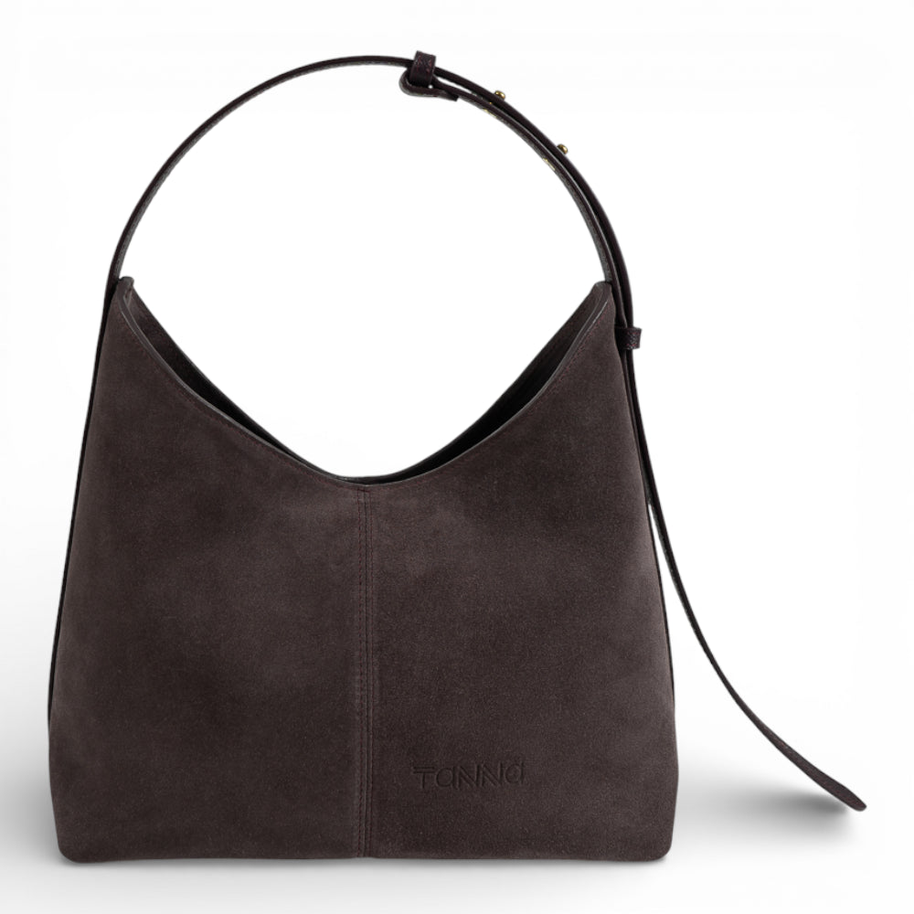 Geanta din piele naturala Plum suede Thianna Imagine principală a produsului