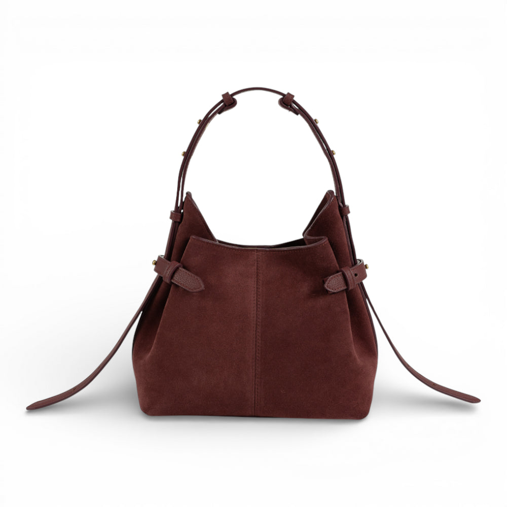 Geanta din piele întoarsă Cherry Suede MICRO BOUCLE