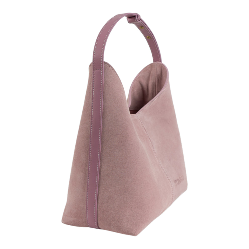 Geanta din piele naturala Roz suede Thianna