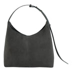 Geanta din piele naturala Grey suede Thianna