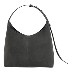 Geanta din piele naturala Grey suede Thianna