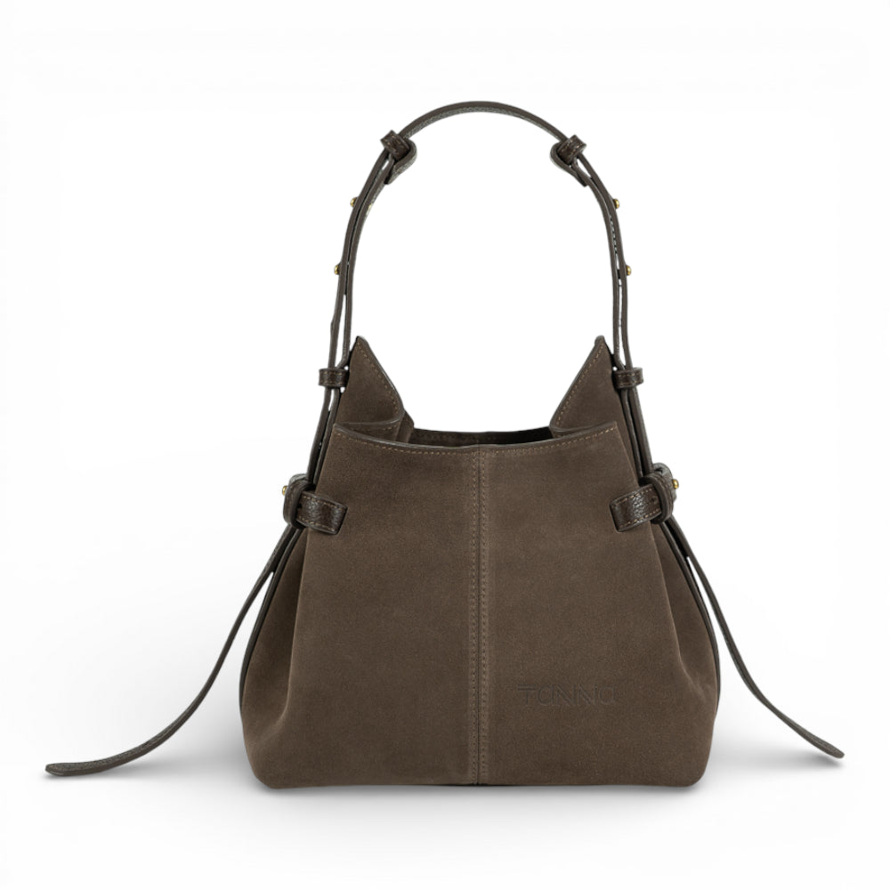 Geanta din piele întoarsă Praline Suede MICRO BOUCLE Imagine principală a produsului