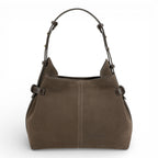 Geanta  din piele întoarsă  Praline Suede Medium Boucle