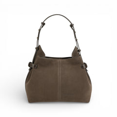 Geanta  din piele întoarsă  Praline Suede Medium Boucle