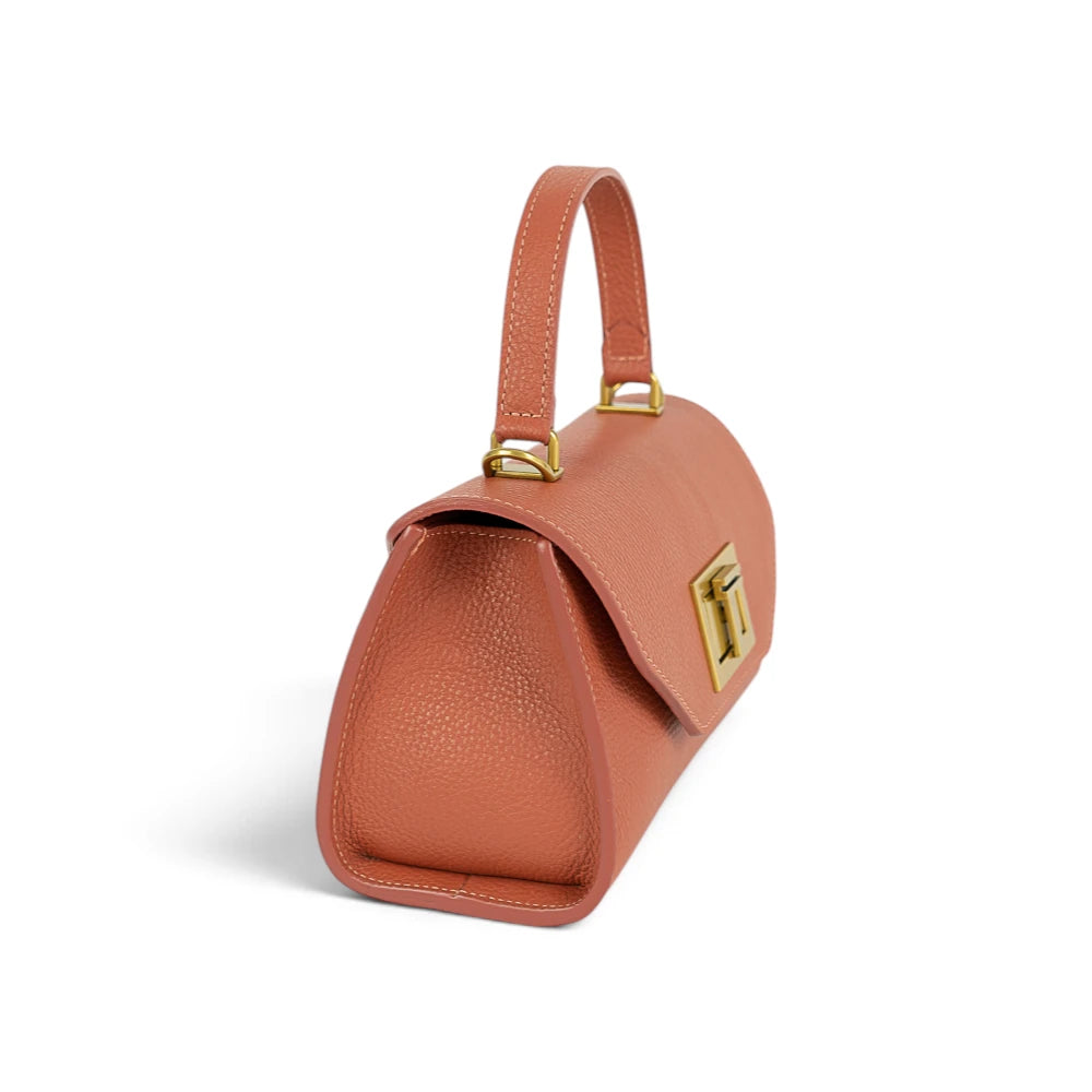 Geanta din piele naturala Terracota Bizonata Mini Grace