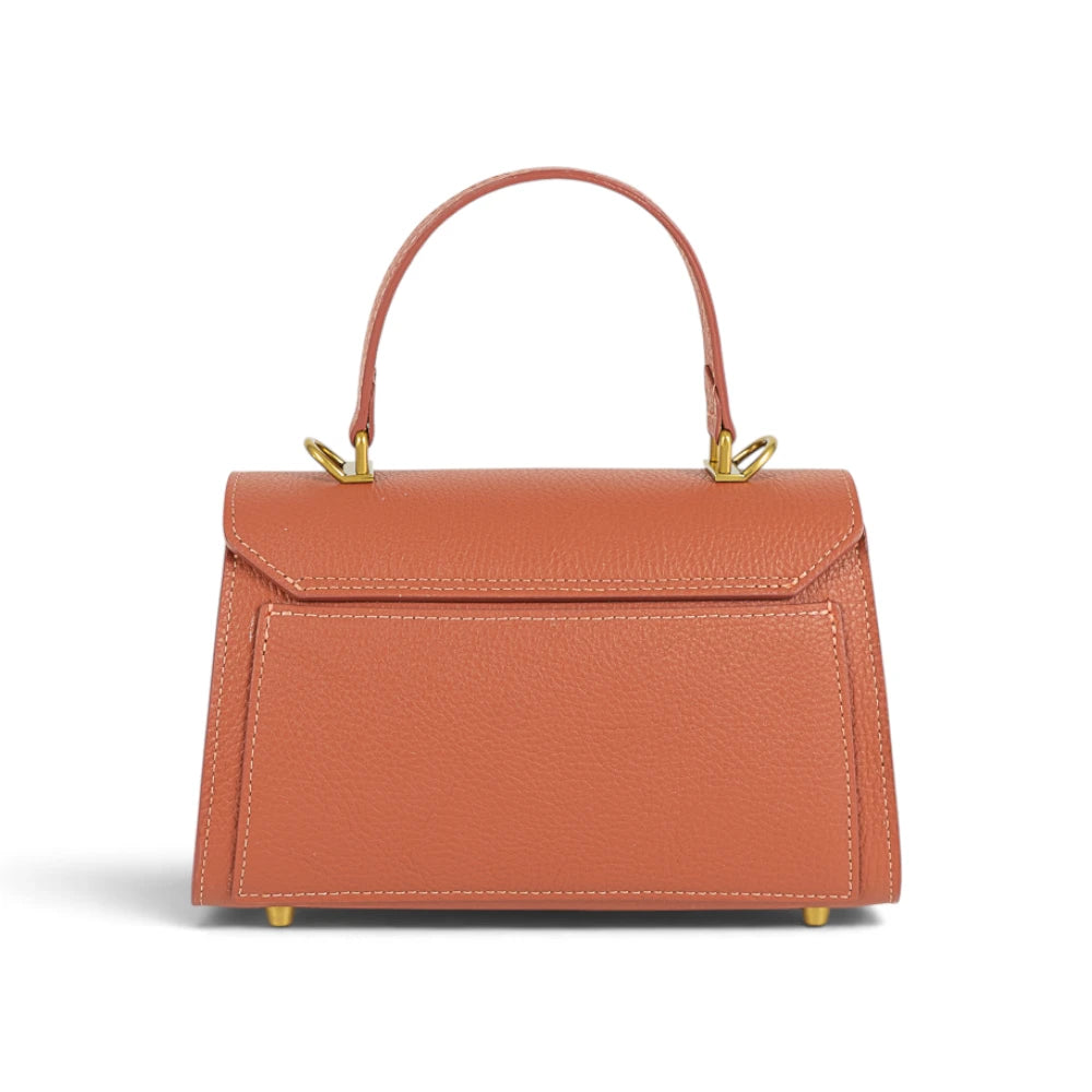 Geanta din piele naturala Terracota Bizonata Mini Grace