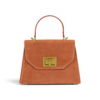 Geanta din piele naturala Terracota Suede Maxi Grace