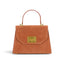 Geanta din piele naturala Terracota Suede Maxi Grace