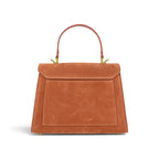 Geanta din piele naturala Terracota Suede Maxi Grace