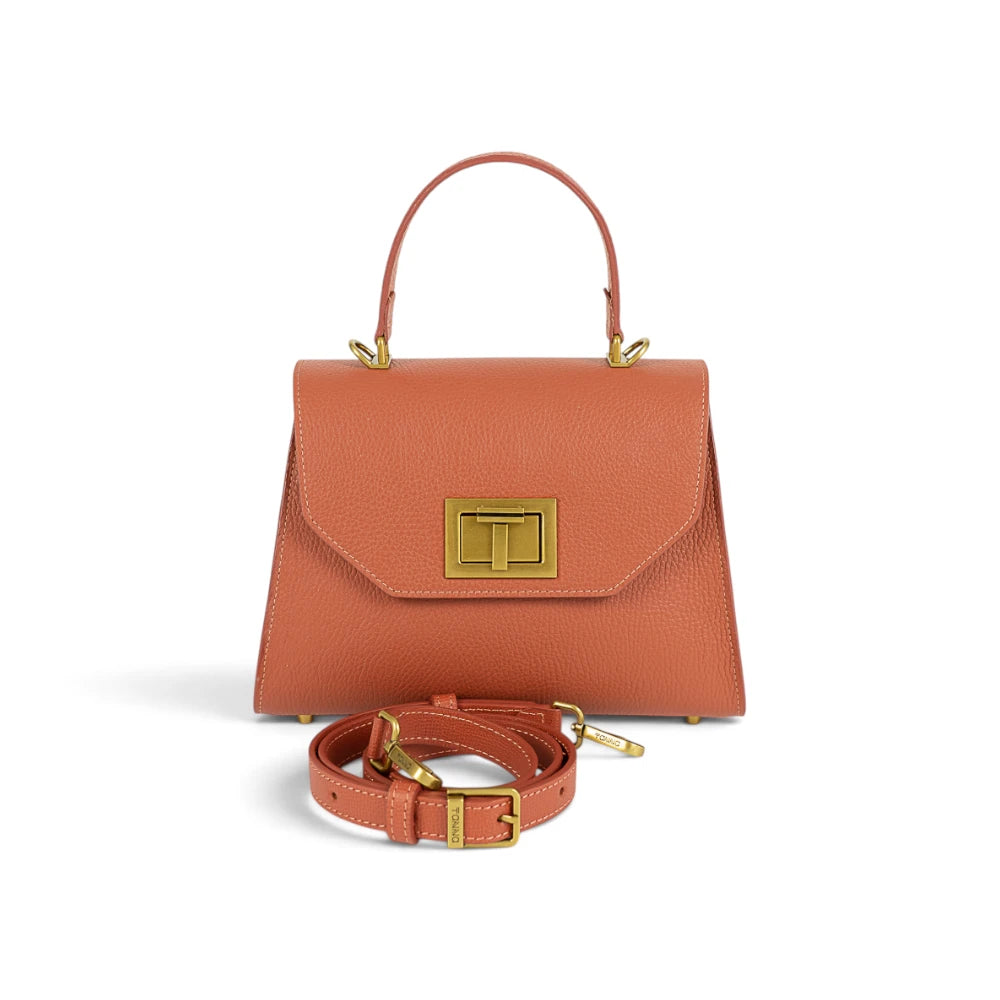 Geanta din piele naturala Terracota Bisonata Maxi Grace Imagine secundară a produsului