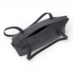 Geanta din piele naturala  suede Gri Naila Baquette