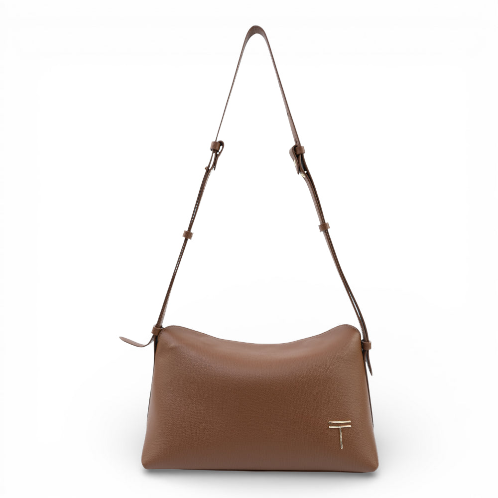 Geanta din piele naturala Camel Parmellato London Imagine principală a produsului