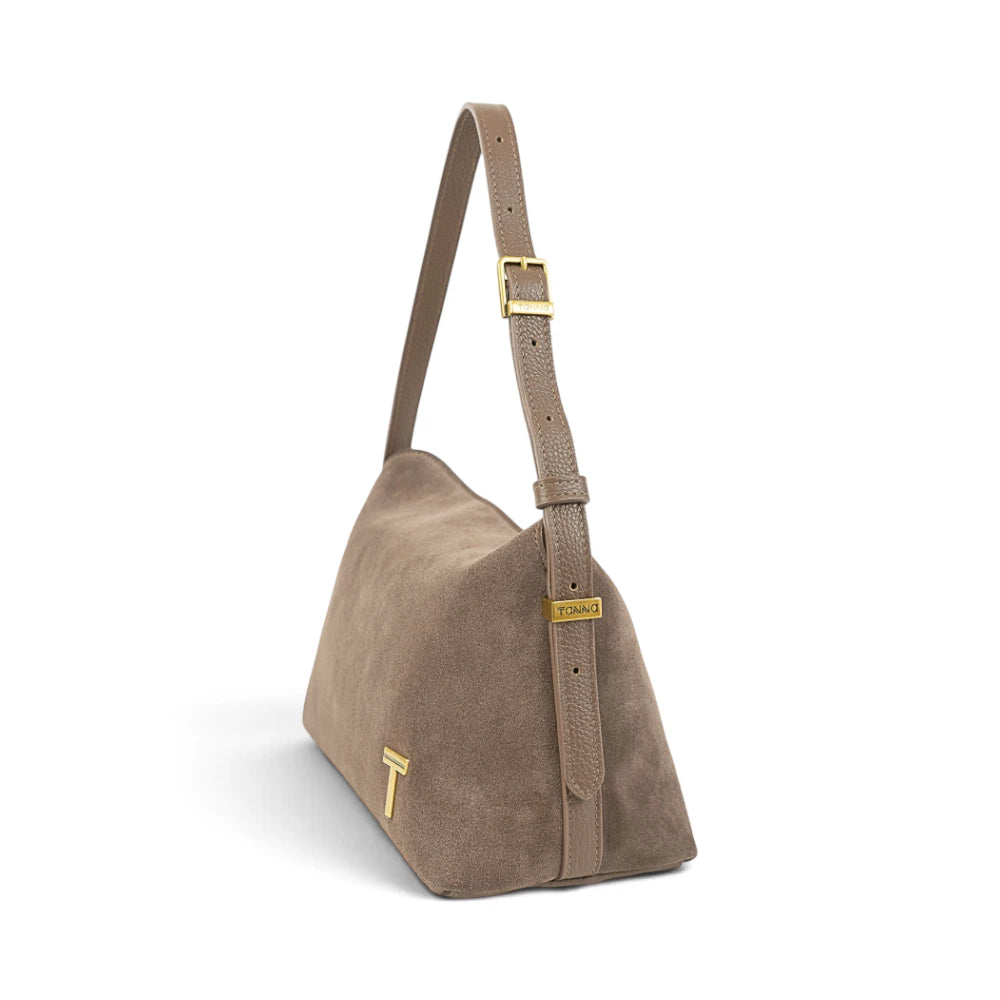 Geanta din piele naturala Cappucino  SUEDE  London