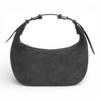 Geanta din piele naturala Gri Suede Moon Medium