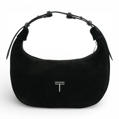 Geanta din piele naturala Negru Suede Moon Medium