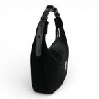 Geanta din piele naturala Negru Suede Moon Medium