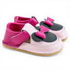 Pantofi barefoot din piele naturala Roz -fuxia Minnie