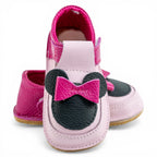 Pantofi barefoot din piele naturala Roz -fuxia Minnie