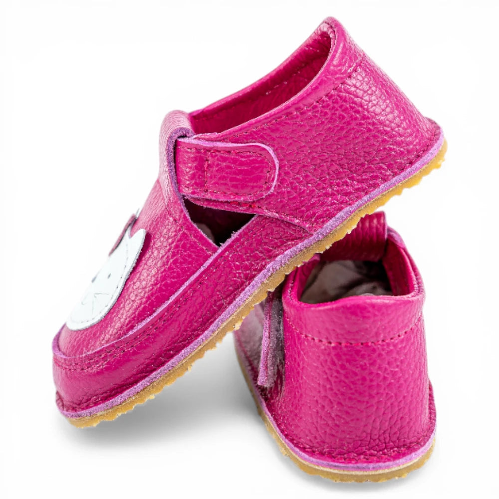 Pantofi barefoot din piele naturala Fuxia Pisicuta Imagine secundară a produsului