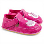 Pantofi barefoot din piele naturala Fuxia Lebada