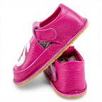 Pantofi barefoot din piele naturala Fuxia Lebada
