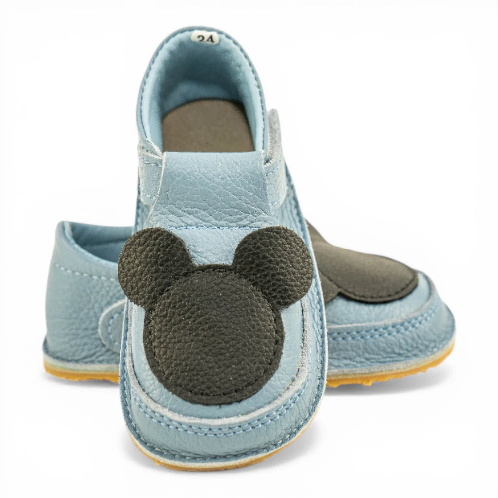 Pantofi barefoot din piele naturala bleo Mickey