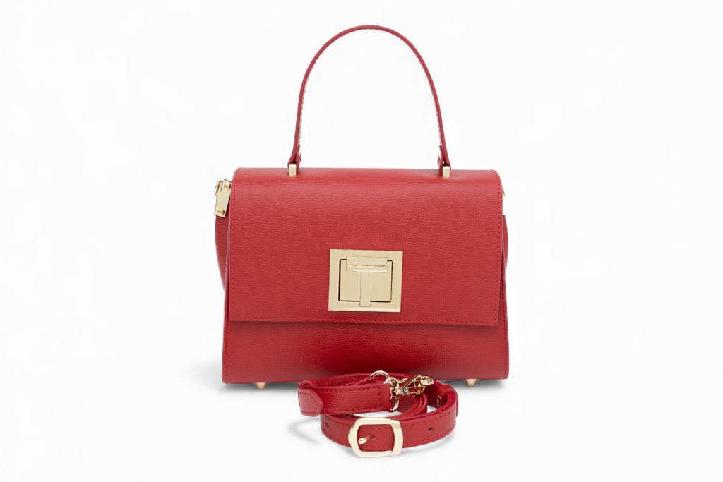 Geanta din piele naturala Rosu MINI POLINE