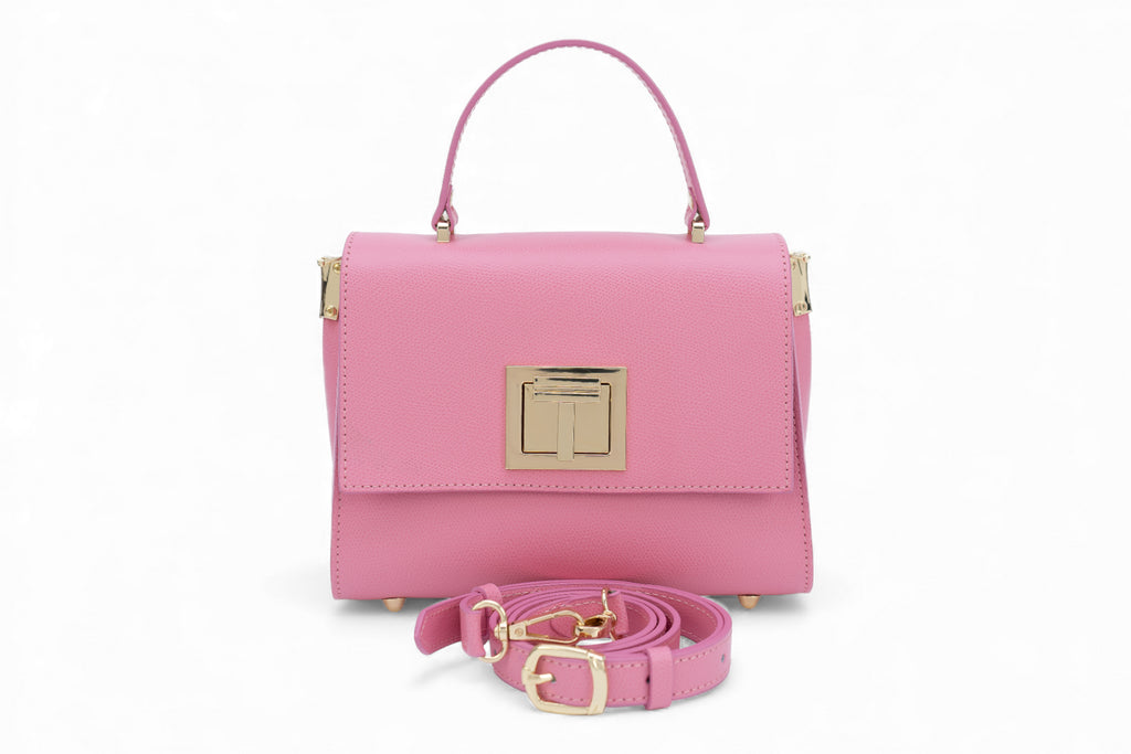 Geanta din piele naturala Candy Pink MINI POLINE