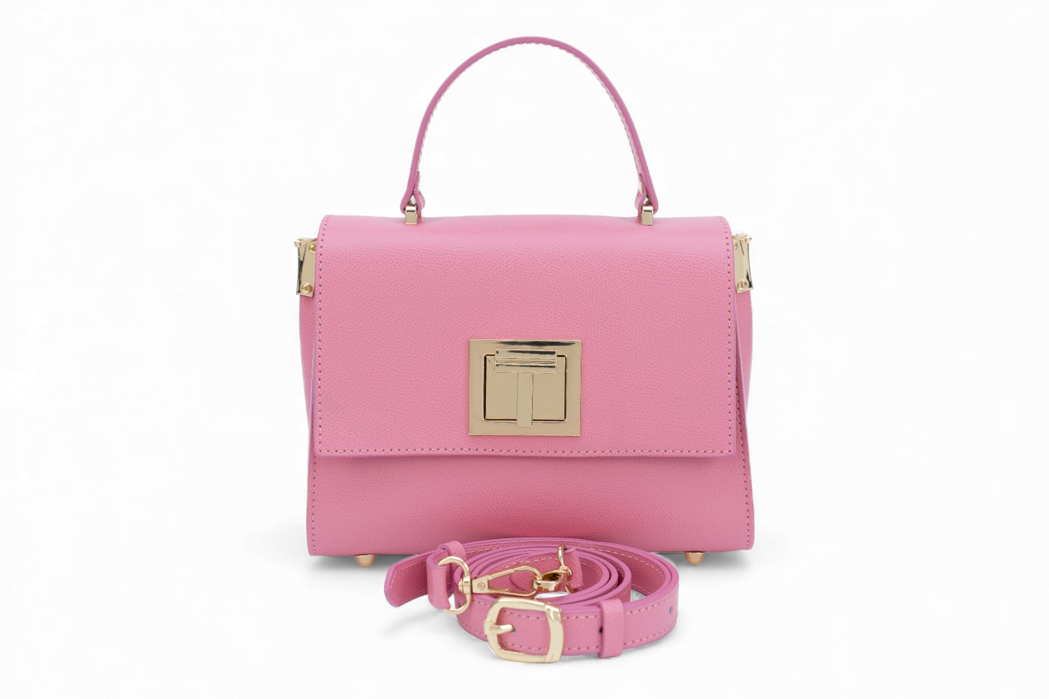 Geanta din piele naturala Candy Pink MINI POLINE