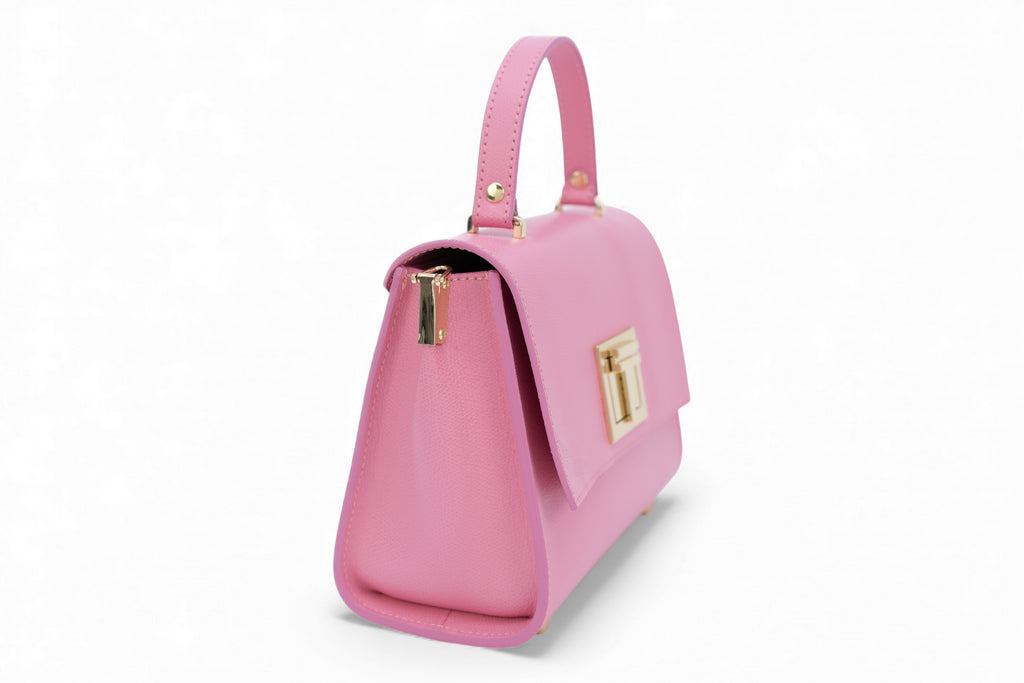 Geanta din piele naturala Candy Pink MINI POLINE