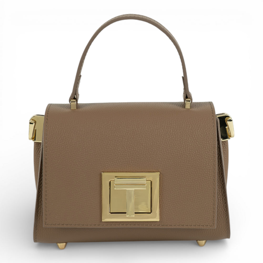 Geanta din piele naturala Latte MICRO POLINE