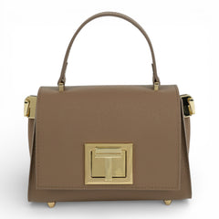 Geanta din piele naturala Latte MICRO POLINE