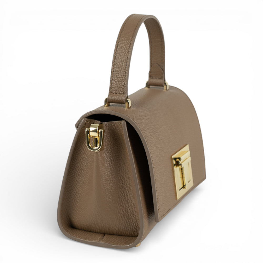 Geanta din piele naturala Latte MICRO POLINE