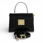 Geanta din piele naturala Croco Negru MINI POLINE