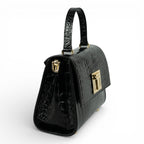 Geanta din piele naturala Croco Negru MINI POLINE