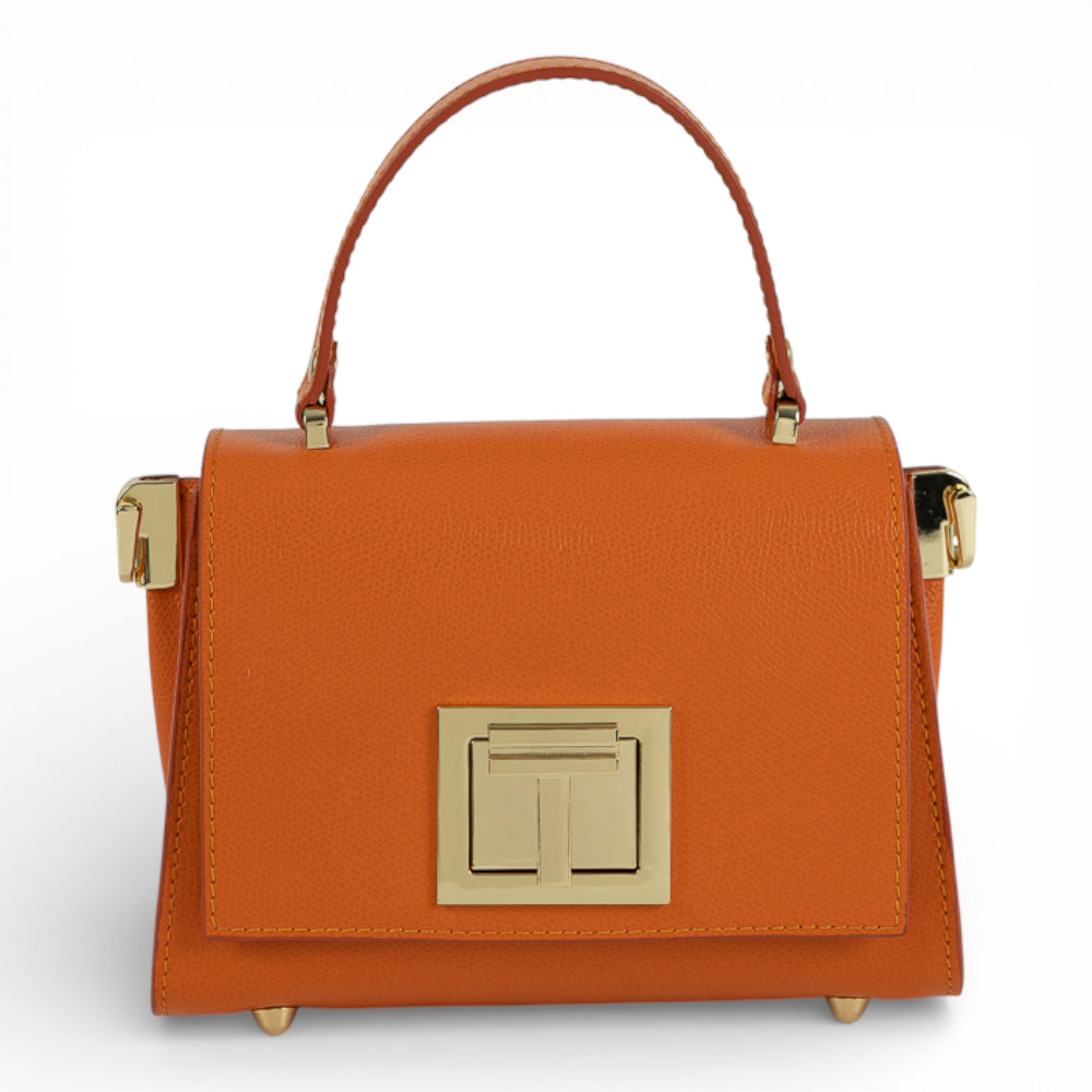 Geanta din piele naturala Orange MICRO POLINE