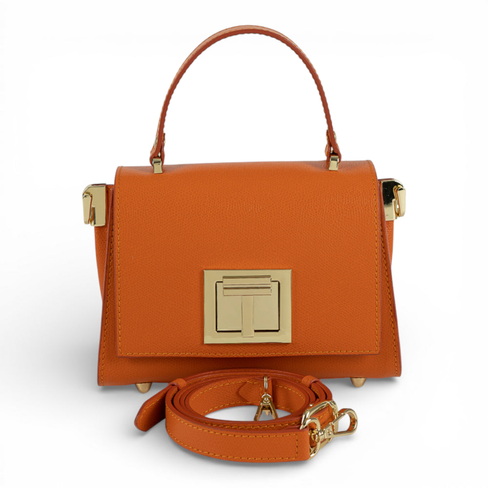 Geanta din piele naturala Orange MICRO POLINE