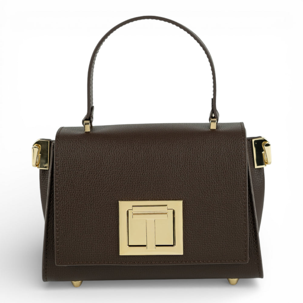 Geanta din piele naturala Chocolate Parmellato MICRO POLINE