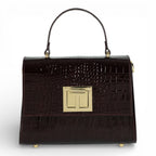 Geanta  din piele naturala Croco Burgundy MINI POLINE