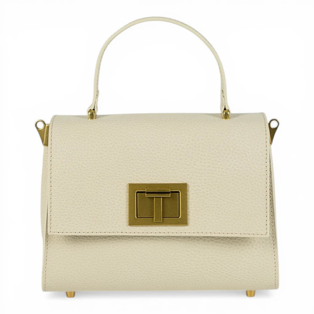 Geanta din piele naturala CREM MINI POLINE editie limitata Imagine principală a produsului