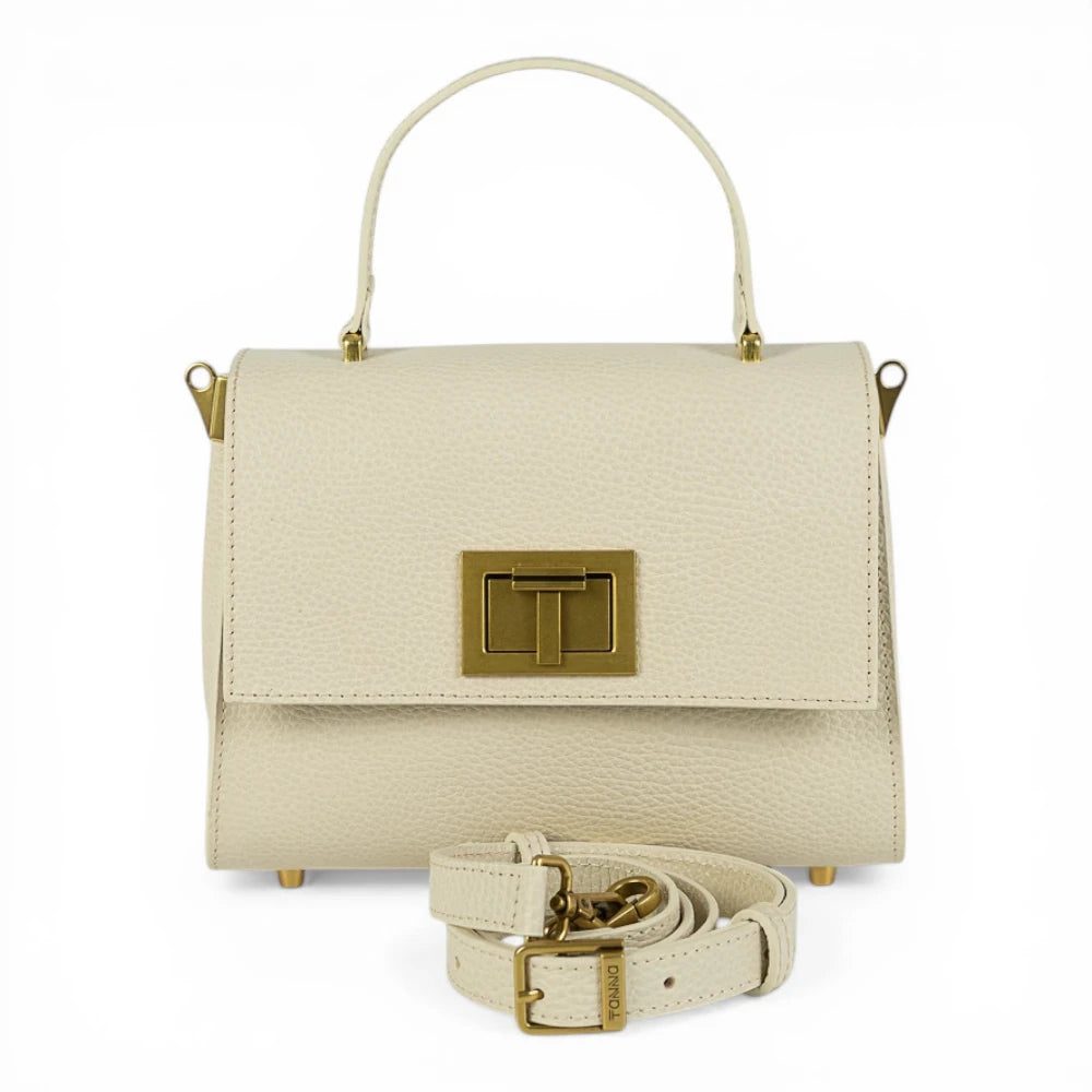 Geanta din piele naturala CREM MINI POLINE editie limitata