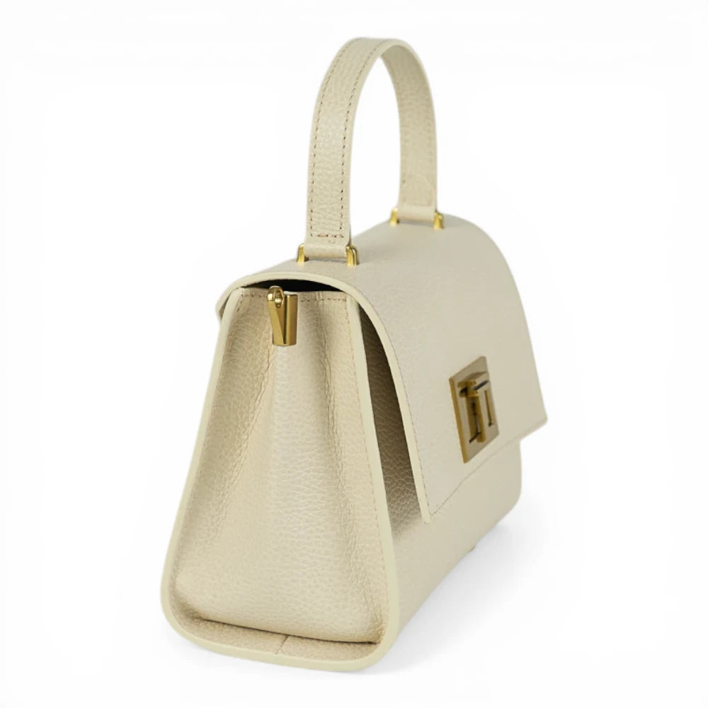 Geanta din piele naturala CREM MINI POLINE editie limitata