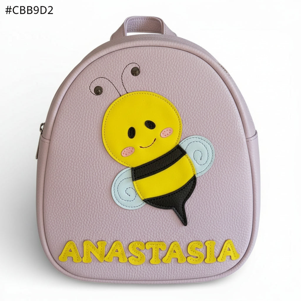 Rucsac gradinita pentru copii din piele naturală – personalizabil cu nume-Albinuta