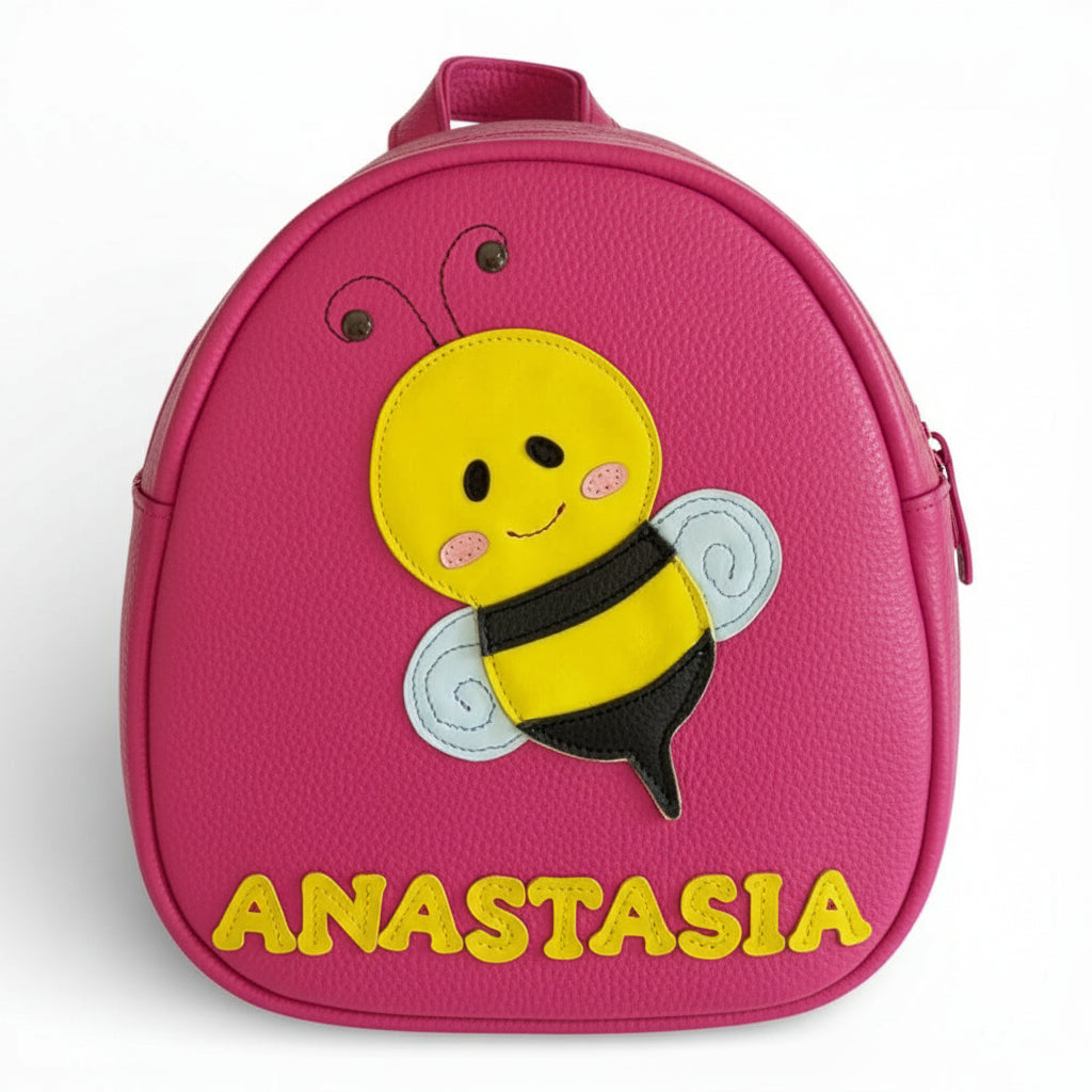 Rucsac gradinita pentru copii din piele naturală – personalizabil cu nume-Albinuta