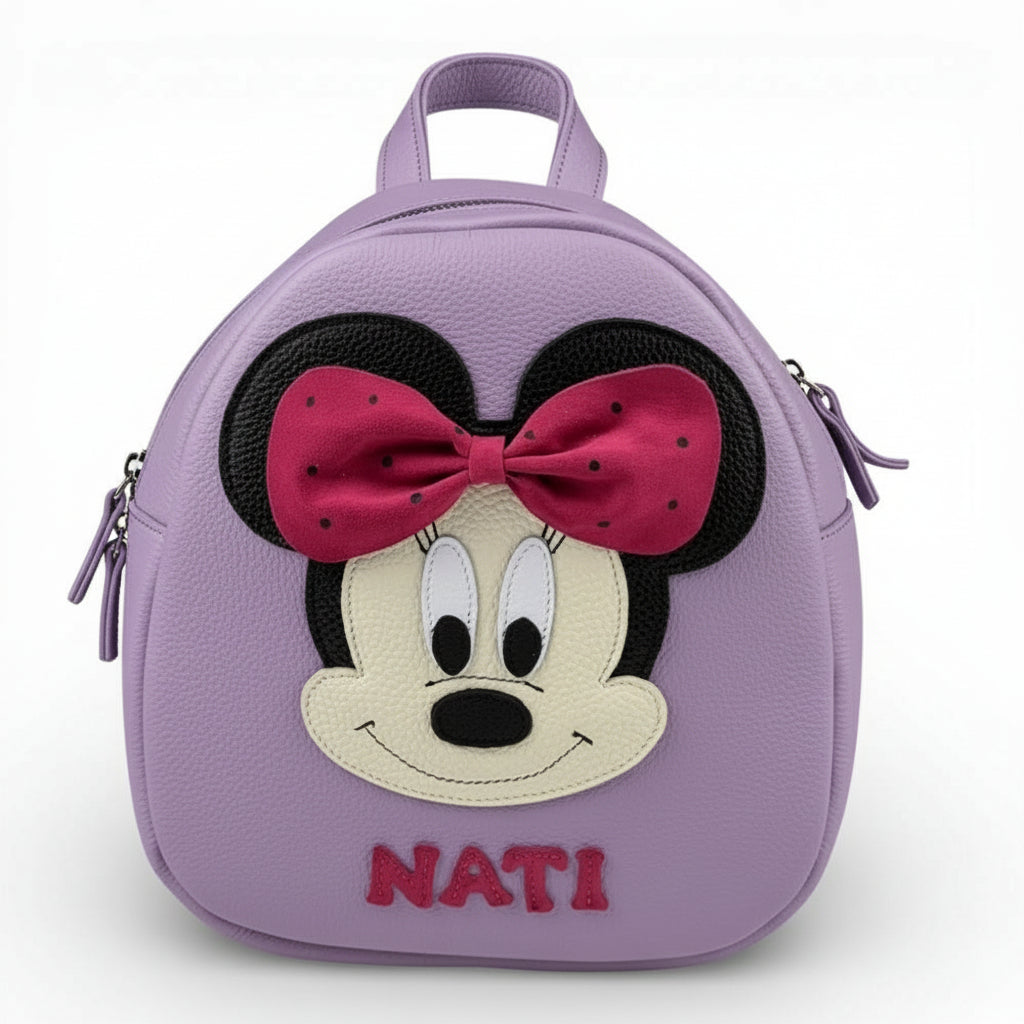 Rucsac gradinita pentru copii din piele naturală – personalizabil cu nume-Minnie