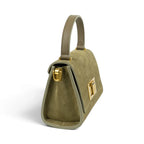 Geanta din piele naturala Suede Olive MICRO POLINE