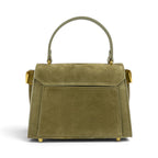 Geanta din piele naturala Suede Olive MICRO POLINE