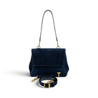 Geanta din piele naturala suede Absolute Linda nuanta NOCTURNE