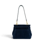 Geanta din piele naturala suede Absolute Linda nuanta NOCTURNE
